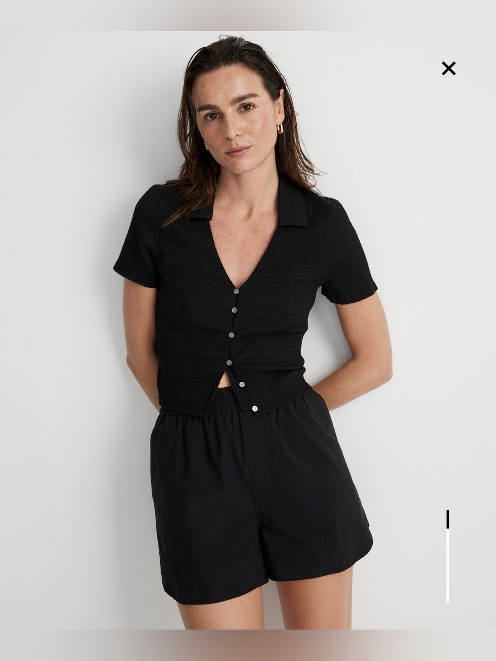 Madewell Olive Green Short Sleeve Button-Down Top - Picture 9 of 10